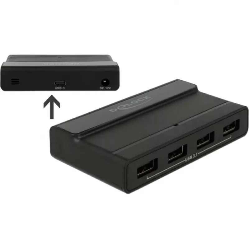USB Hub Delock 4 prievadai 10 Gbps išorinis