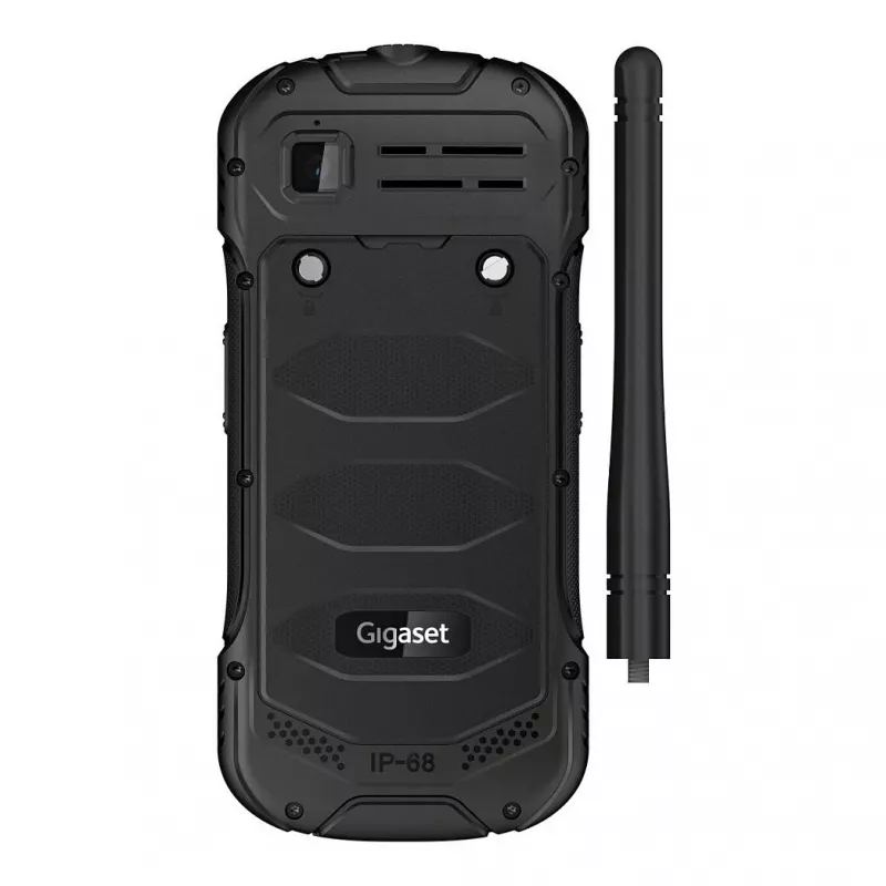 GIGASET GLX 8 ACTIVE juoda 6,1 cm 2,4 colio ekranas, Push-to-talk funkcija, 2500 mAh baterija, IP68, 2 MP kamera, Dual-SIM, Bluetooth