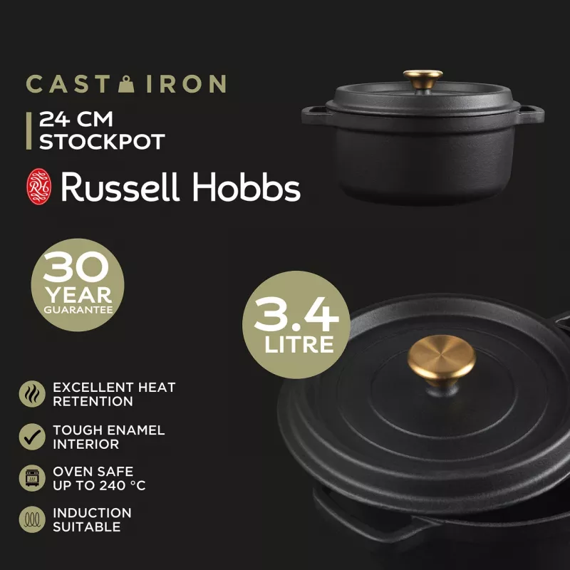 Ketaus puodas Russell Hobbs 24 cm, juodas