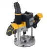 Plunginis frezatorius DeWalt DCW620NT-XJ, bešepetėlis variklis, 18V, 1600W galia, 11–23 tūkst. RPM, 12,7 mm įtvaras, dulkių ištraukimas, LED, 3,6 kg, dėklas