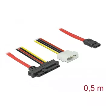 Delock SATA / SAS kabelis SAS 12Gbit/s - vidinis maitinimo 4 kontaktų, vidinis SAS, 29 kontaktų (SFF-8482) į SATA (moteriška) - 50 cm