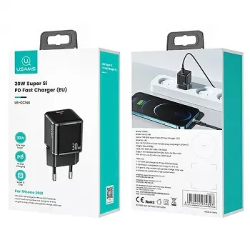 Sieninis įkroviklis usams T45 30W USB-C PD3.0 išmaniesiems telefonams ir planšetėms