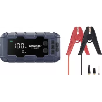 Voltcraft greitojo užvedimo sistema VC-CJS77 (VC-16533725) – 12 V, 600 A, 2x USB lizdai, su įkrovikliu ir laikymo dėklu