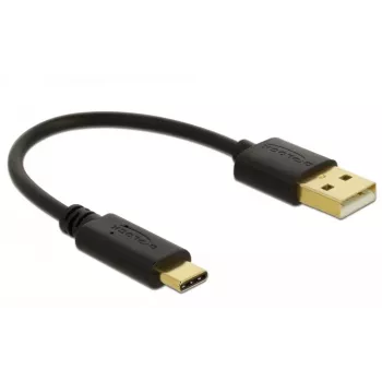 DeLOCK USB įkrovimo laidas USB-A į USB-C 15 cm juodas