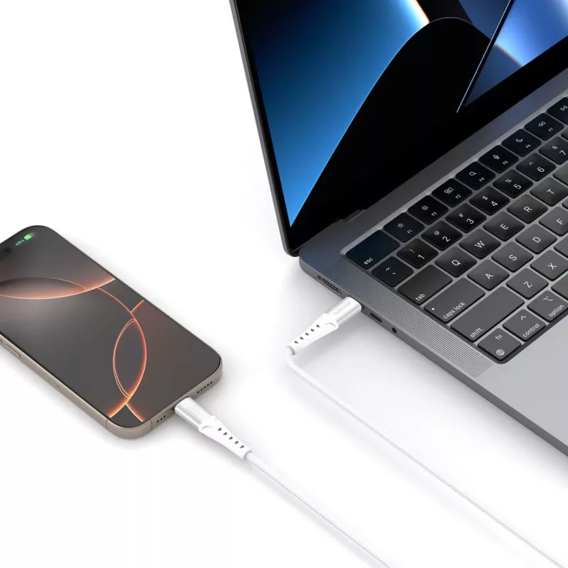 USB C laidas 4smarts 541452 1,5 m baltas 0,48 Gbit/s