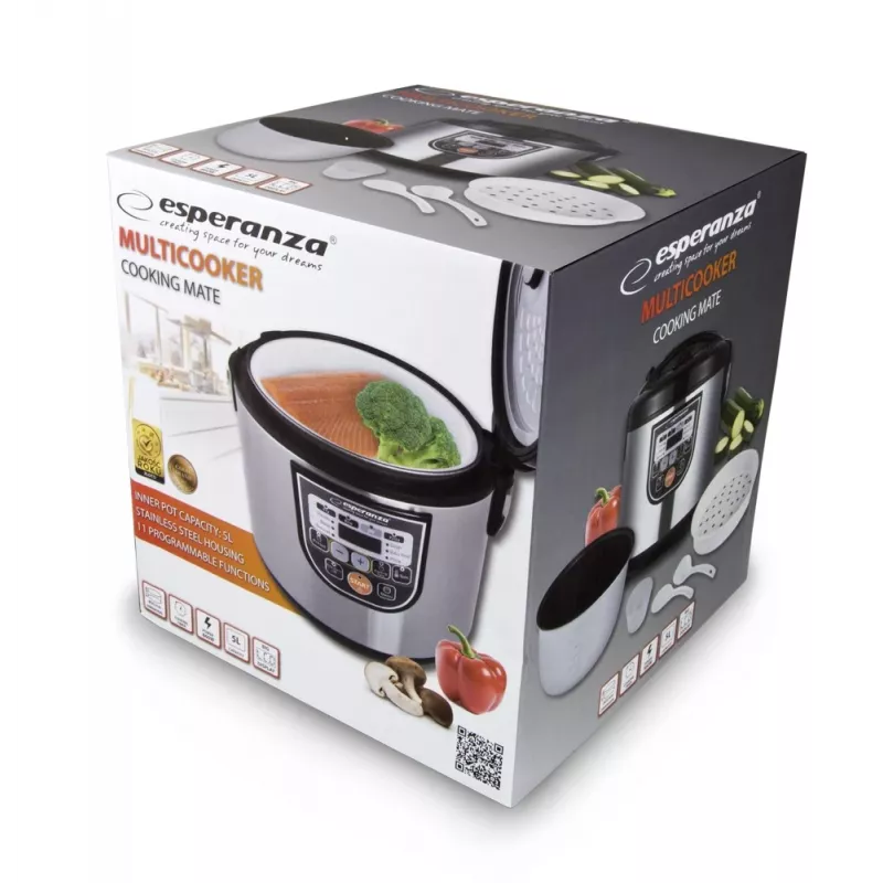 Multivirimo puodas ESPERANZA EKG011, 5 l talpa, 860 W, juodos/spalvotos spalvos