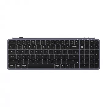 Keychron B2 Pro - US išdėstymas - itin žemo profilio žirkliniai jungikliai - kosminė pilka belaidė klaviatūra