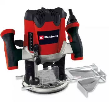 Einhell Oberfräse TE-RO 1255 E - 1200 W - Ø 6 und 8 mm - Drehzahlregelung - Parallelanschlag - Absaugadapter - inkl. Zubehör