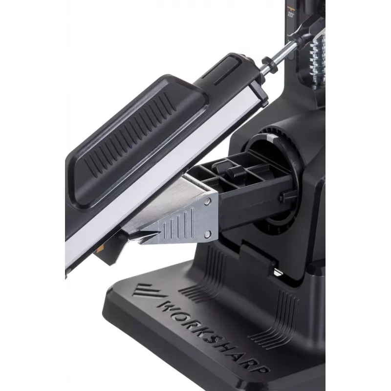 Pelelių galąstuvas Work Sharp Precision Adjust 09DX164 su reguliuojamu kampu, keraminiu šlifavimo strypeliu, deimantinėmis plokštelėmis, juodas, 243,8×165,1×143,3 mm