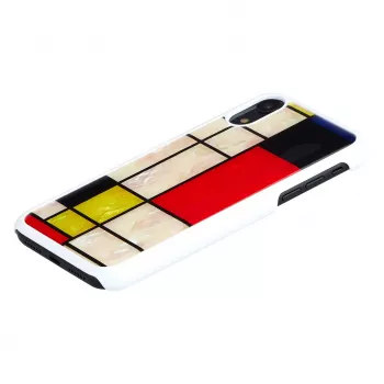 Dėklas telefonui iKins iPhone XR Mondrian White – kietas apsauginis nugarėlės dangtelis