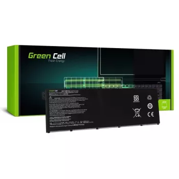 Baterija Green Cell AC52, skirta Acer Aspire E11 ES1-111M ES1-131 E15 ES1-512 Chromebook CB3-111 CB5-311, 11,4V 2200mAh Li-Ion, 3 elementai, juoda