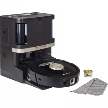 Shark PowerDetect NeverTouch Pro RV2800ZEEU 2-in-1 dulkių siurblys ir šluostymo robotas, LiDAR, 20kPa, juodas