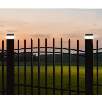 GB128 LED saulės energijos lempa tvoros stulpui, Juoda - Žalia Mėlyna