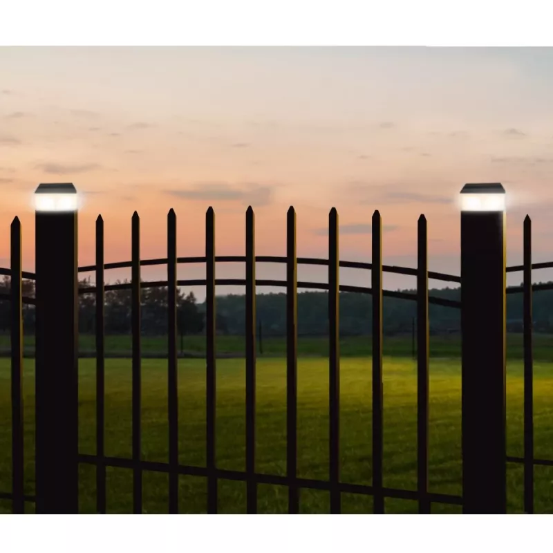 GB128 LED saulės energijos lempa tvoros stulpui, Juoda - Žalia Mėlyna