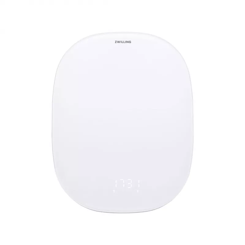 Virtuvinės elektrinės svarstyklės ZWILLING Enfinigy sidabrinė balta – 10 kg talpa, 1 g tikslumas, LCD ekranas