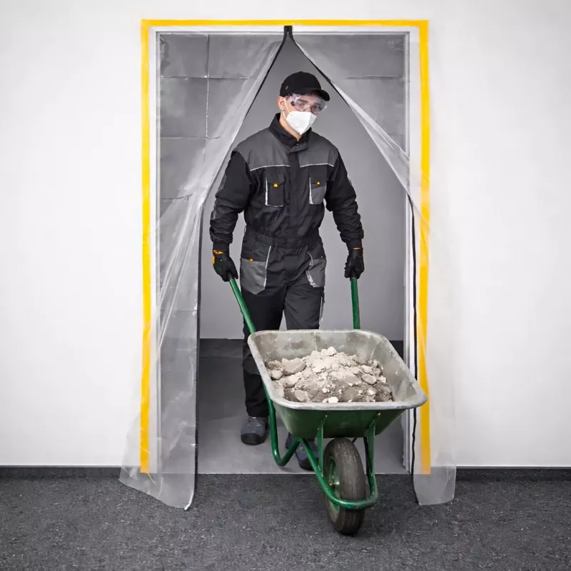 Dulkių barjeras durims remontui XXL, dulkių uždanga 230×135 tiesi