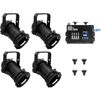 PAR-16 Spot rinkinys EUROLITE dim2warm EDX-4 DMX RDM LED dimerinis blokas