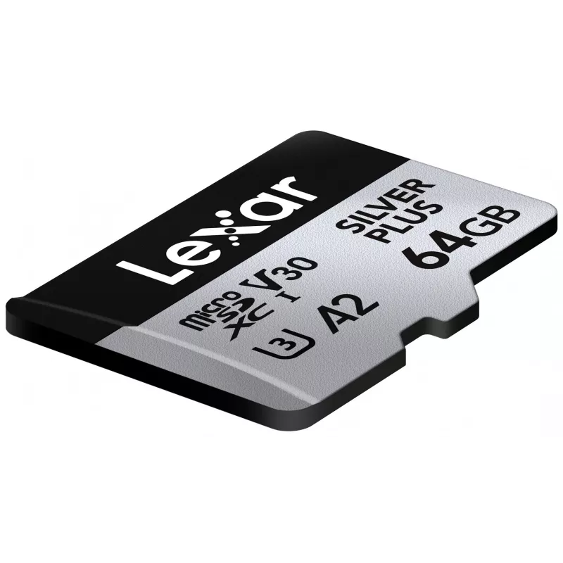 „Lexar“ 64 GB microSDXC atminties kortelė UHS-I Class 3 SILVER PLUS