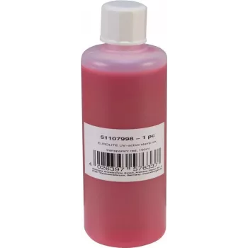 Antspaudų rašalas EUROLITE UV-aktyvus Skaidriai Raudonas 100 ml, UV šviesoje švytintis raudonas rašalas antspaudams