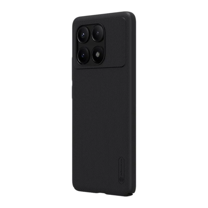 Apsauginis dėklas Nillkin Super Frosted Shield Pro, skirtas Xiaomi Redmi K70E / Poco X6 Pro 5G — juodas, kietas matinis neslystantis