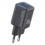 usams 30W GaN USB-C greitasis įkroviklis USA001446 — 30W USB-C PD nešiojamas sieninis įkroviklis, juodas