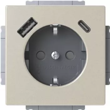 Busch-Jaeger SCHUKO kištukinis lizdas su USB-A+C 20 EUCB2USBAC-866 (2CKA002011A6314)