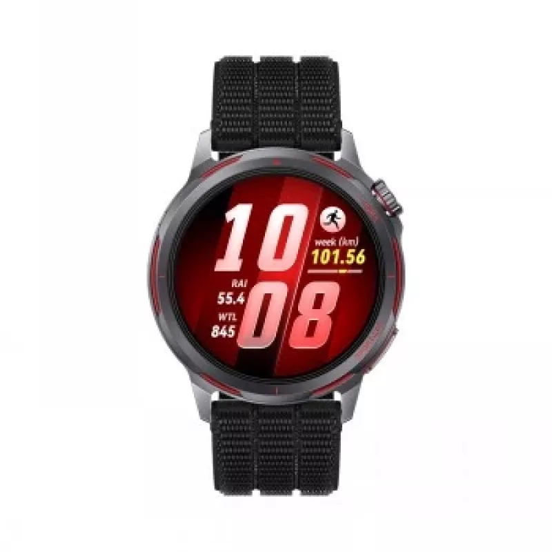 Išmanusis laikrodis HUAWEI GT Runner 2 — 1,32 colio (3,35 cm) AMOLED 466×466, titano korpusas, GPS, juodas fluoroelastomerinis dirželis