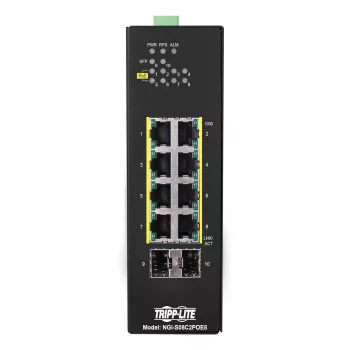 Tripp Lite NGI-S08C2POE8 Valdomas gigabitinis Ethernet komutatorius su PoE (8 prievadai, 10/100/1000, juodas)