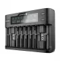 Įkroviklis everActive UC-800 AC 12V 3A – LiFePO4/LiPo/NiMH, AA/AAA/9V, iki 10 baterijų, 12 V įėjimas, ekranas, juodas