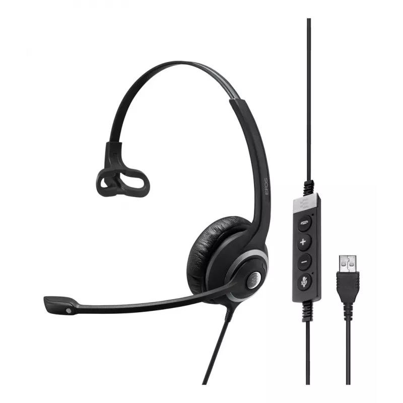EPOS IMPACT SC 230 USB MS II Mono ausinių komplektas su USB-A jungtimi, linijos valdymu, sertifikuotas Microsoft (1000578)