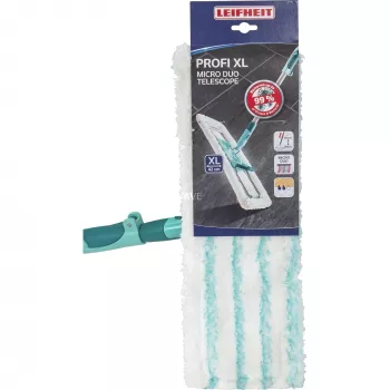 Leifheit 55049 šluota mikropluošto grindų šluotėlė laminatui, plytelėms ir medžiui, pilka/turkio