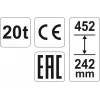 Mechaninis kėliklis YATO YT-17007, 20 000 kg, kėlimo aukštis 24,2–45,2 cm