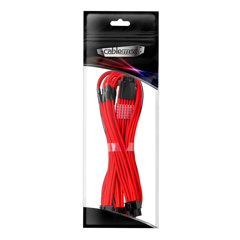 CableMod RT-Series PRO ModMesh 12VHPWR į 3x PCI-e laidas, skirtas ASUS/Seasonic - 60cm, raudonas