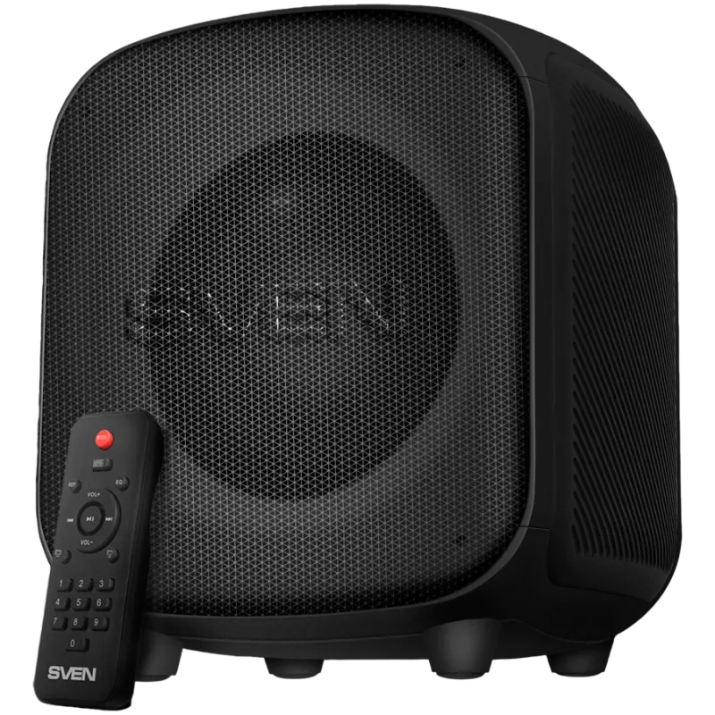 Nešiojamas garsiakalbis SVEN PS-555, juodas, 65 W (RMS), TWS, Bluetooth, USB, microSD, nuotolinis valdymas, ličio baterija