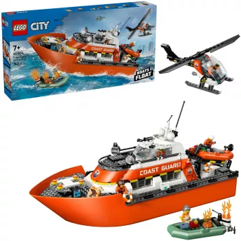 LEGO City 60504 Pakrančių apsaugos gelbėjimo laivas ir sraigtasparnis