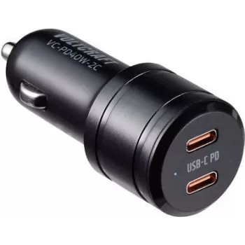 VOLTCRAFT VC-PD40W-2C VC-13431420 Automobilinis USB-C įkroviklis, 2x USB-C, 40 W, USB-PD, 3 A