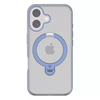 Apsauginis dėklas Torras Ostand Spin iPhone 16 – Mėlynas, plonas, su laikymo žiedu ir stovu