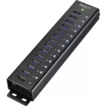 USB šakotuvas Renkforce 13+1 prievadų Model 1299048, aliumininis korpusas, montuojamas ant sienos
