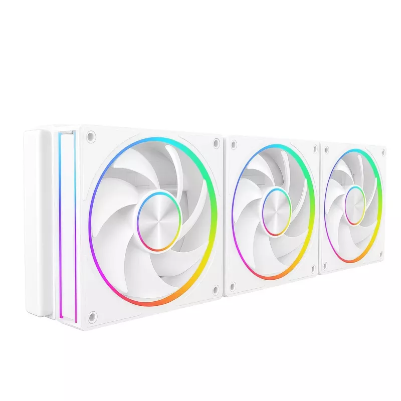 Korpuso ventiliatorius MODECOM VOLCANO LOOP 120 ARGB White – 120 mm, ARGB apšvietimas, PWM palaikymas, 400–1400 RPM