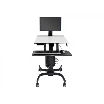 Ergotron WorkFit-C Single LD sėdimos-stovimos darbo stotelė – multimedijos vežimėlis – juoda – pilka – 7,3 kg – 61 cm (24 col.) – 75x75, 100x100 mm – 360°