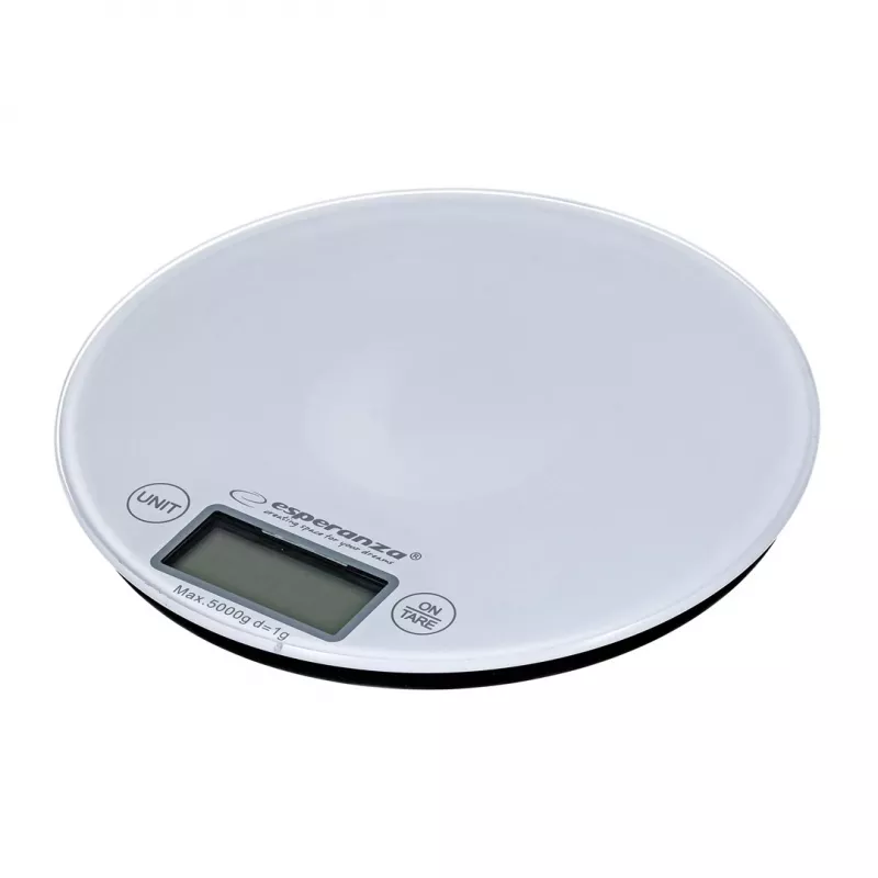 Virtuvinės svarstyklės ESPERANZA EKS003W, 5 kg, 1 g tikslumas, grūdintas stiklas, jutiklinis valdymas