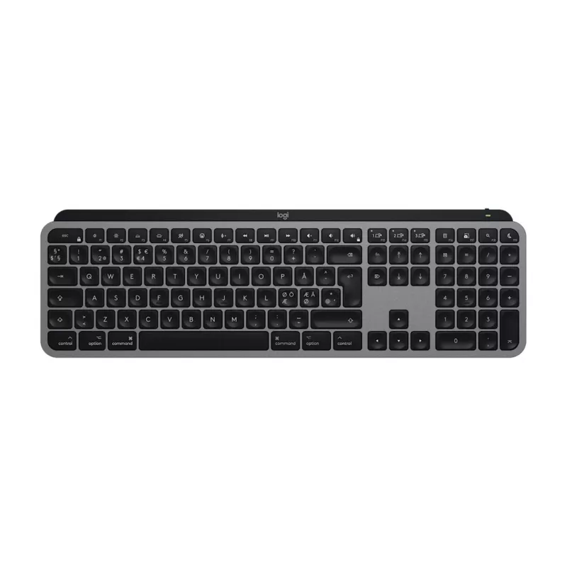 Logitech Master Series MX Keys S for Mac - klaviatūra - pilno dydžio - su apšvietimu - belaidė - Bluetooth LE - QWERTY - išdėstymas Šiaurės šalims (danų/suomių/norvegų/švedų) (920-011633)
