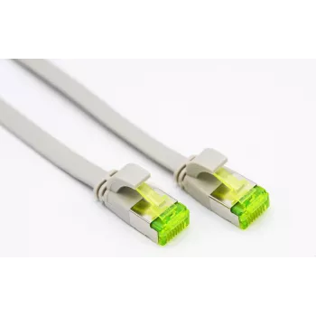 Helos Patch-Cable RJ-45 (M) į RJ-45 (M) - 30 cm - U/FTP - CAT 6a - Plokščias - Pilkas