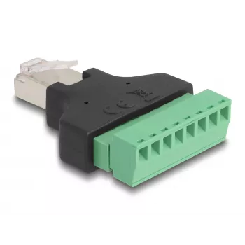 DeLOCK Adapter RJ45 kištukas > gnybtų blokas 8 kontaktų 2 dalys 3,81 mm