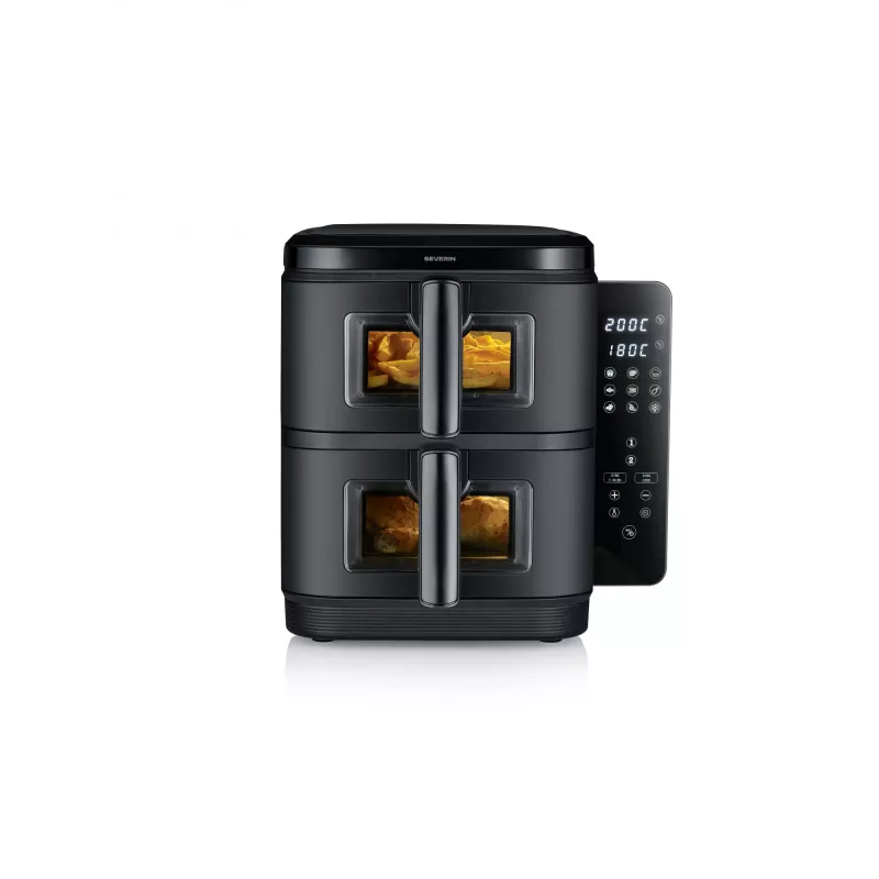 Gruzdintuvė SEVERIN FR 2468 S-Fry Duo Stack 2 viename, dviejų krepšelių dizainas