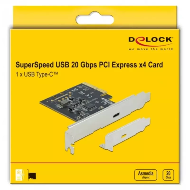 DeLOCK USB 3.2 Gen 2x2 PCIe 3.0 x4 adapteris, Low-Profile, 1 x USB-C (89036)