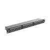Patch panel 1U LANBERG PPS6-1024-B, 24 prievadai Cat6, metalinis, juodas, 442×114.5×44.5 mm