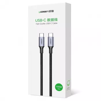 USB-C į USB-C laidas UGREEN 90120B — 3 m, 5 A, PD, 20 V, 480 Mbps, juodas