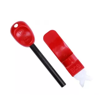 Išgyvenimo kompasas BCB CN340 – švytintis ciferblatas, plastikinė rankena, 110 mm, 47 g, raudonas