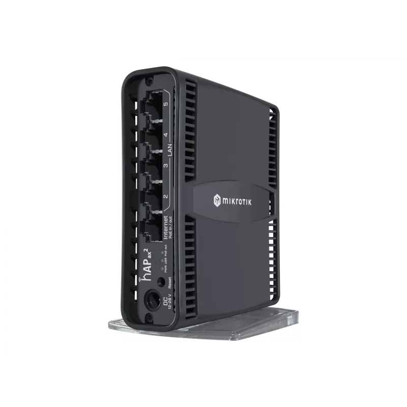 Mikrotik hAP ax2 belaidis maršrutizatorius Gigabit Ethernet dviejų juostų (2.4 GHz / 5 GHz) Juodas